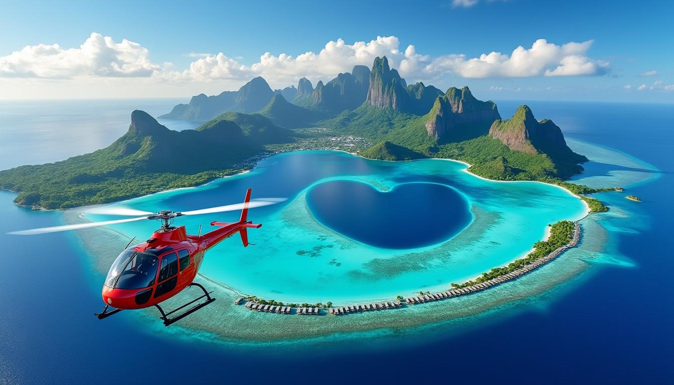 découvrez les 3 meilleurs vols touristiques en hélicoptère à bora bora, tupai et tahiti pour 2025 : admirez des panoramas spectaculaires, des lagons turquoise et des îles paradisiaques lors d'expériences inoubliables. infos, conseils et réservation.