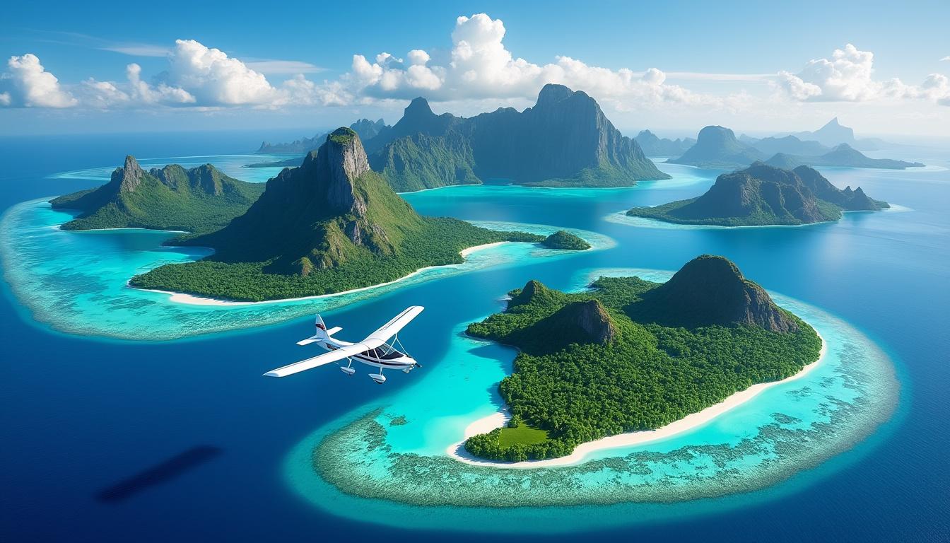 découvrez les 5 meilleures destinations pour un survol en ulm inoubliable : admirez les paysages paradisiaques de bora bora, tahaa, maupiti et raiatea depuis les airs.