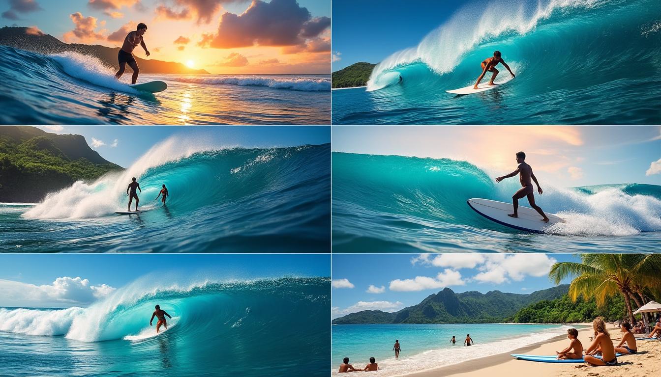découvrez les 6 meilleures destinations de surf à tahiti, idéales pour tous les niveaux, du débutant à l'expert. parcourez nos conseils pour profiter des plus beaux spots de l'île et vivre une expérience de surf inoubliable dans un décor paradisiaque.
